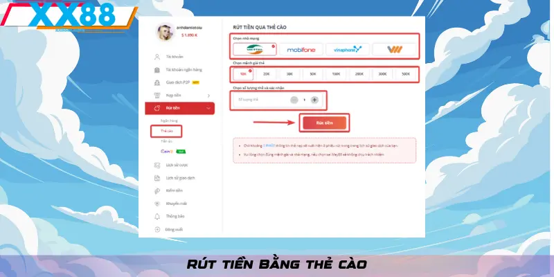 Rút tiền Bằng thẻ cào